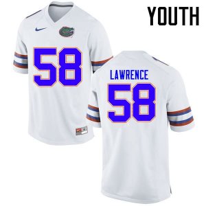 Youth Florida Gators #58 Jahim Lawrence NCAA Nike White Authentic Stitched College Football Jersey JPG5462ZW